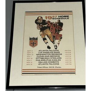 NFL New Orleans Saints 1967 Football Home Schedule Framed Matted Arthur Hardy 91